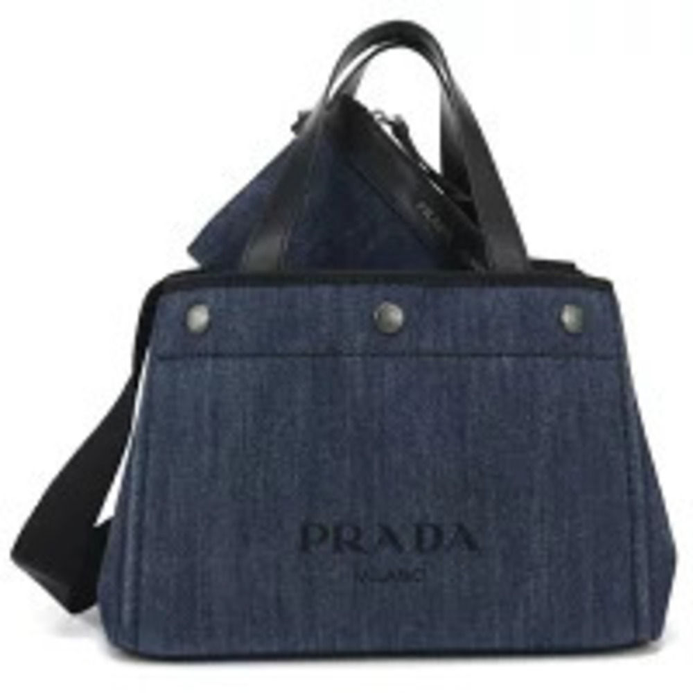 Prada Tote Bag Navy Blue Handbag